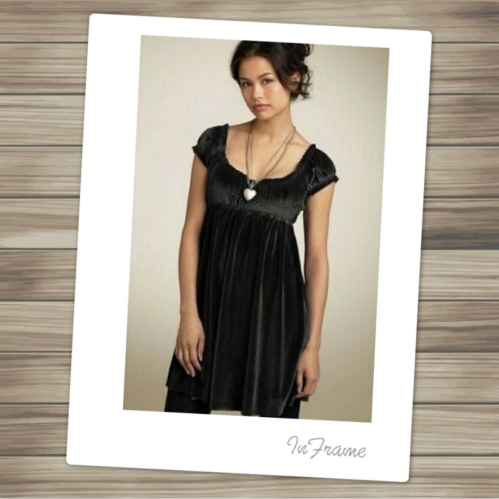 Free People Smocked Velvet Babydoll Dress